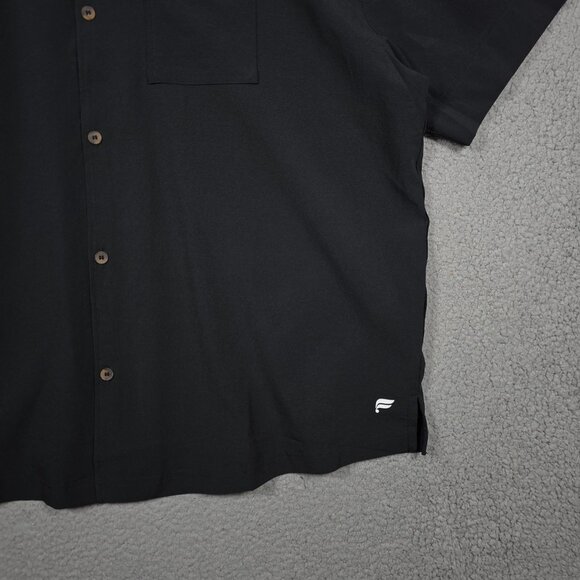 Fabletics Camp Shirt Men Size 2XL Black Open Collar The Cabana Button Down NWT - Picture 3 of 8